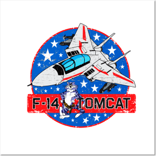 F-14 Tomcat - Stars - Grunge Style Posters and Art